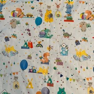 Colorful & Fun Handmade Baby Blanket.  Adorable Print With Solid Blue Backing.